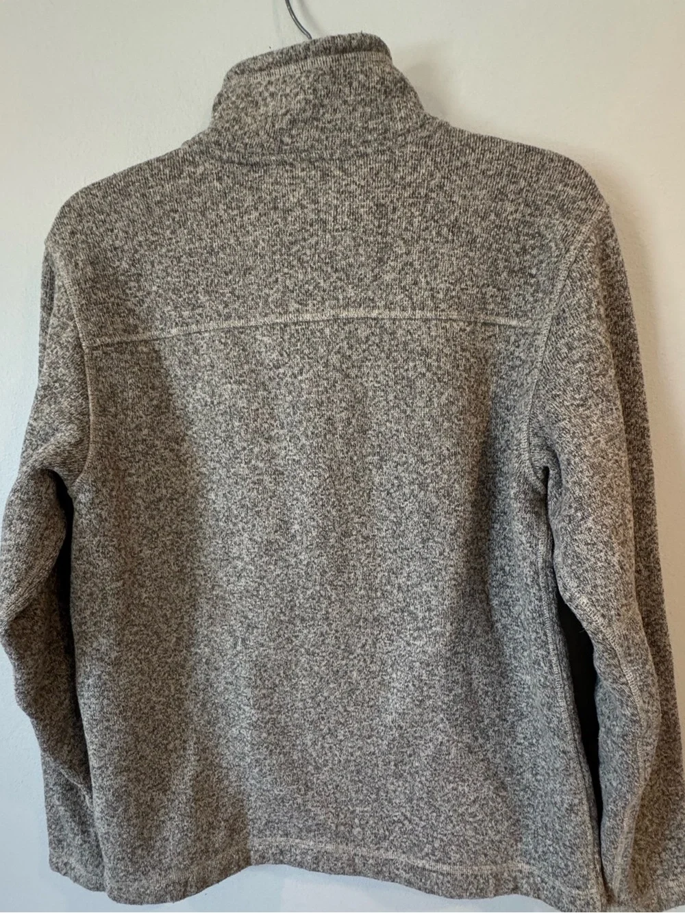 The North Face Men’s Medium Quarter Zip Fleece Pullover Sweater Beige Gray